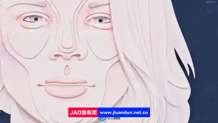 【中文字幕】纸张纸层三维立体艺术肖像画制作流程视频教程 CG 第13张