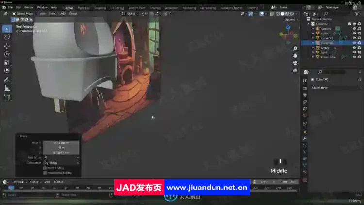 Blender女巫魔法小屋建模制作视频教程 3D 第9张