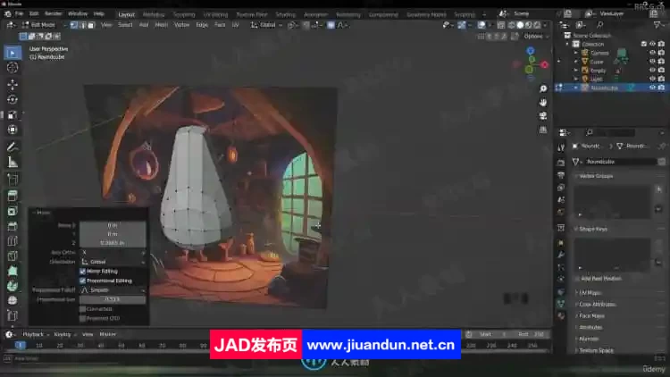 Blender女巫魔法小屋建模制作视频教程 3D 第11张