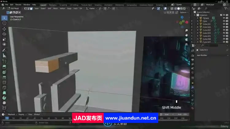Blender赛博朋克主题房间建模制作视频教程 3D 第4张
