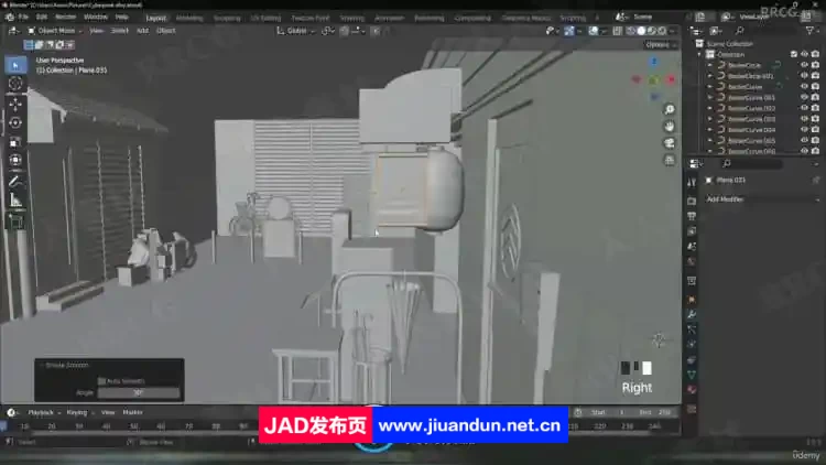 Blender日本街边小巷环境场景制作流程视频教程 3D 第2张