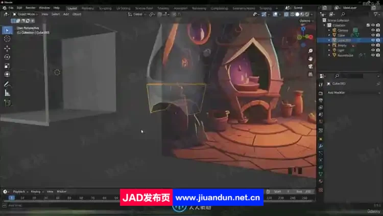 Blender女巫魔法小屋建模制作视频教程 3D 第8张
