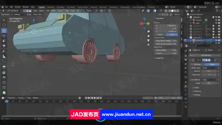 Blender低多边形小汽车建模动画制作视频教程 3D 第4张