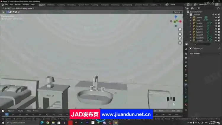 Blender卧室浴室室内建模设计视频教程 3D 第7张