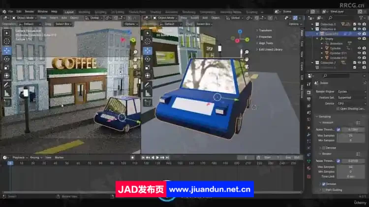 Blender低多边形小汽车建模动画制作视频教程 3D 第9张