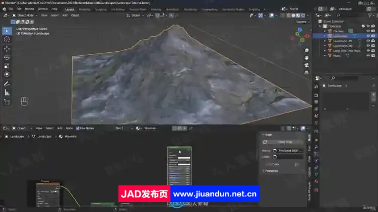 Blender逼真高楼湖景景观雕刻制作流程视频教程 3D 第6张