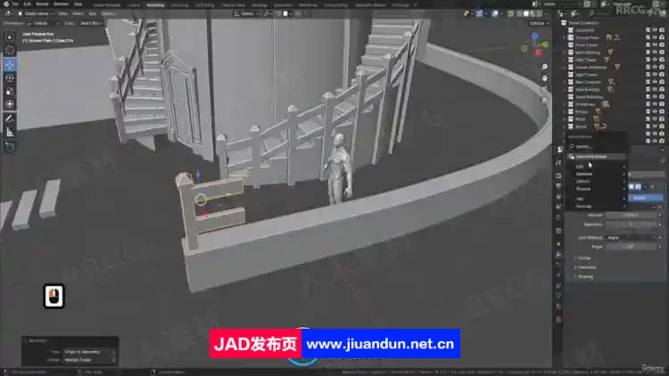 Blender 4复古迷你城堡池塘石桥完整制作流程视频教程 3D 第17张