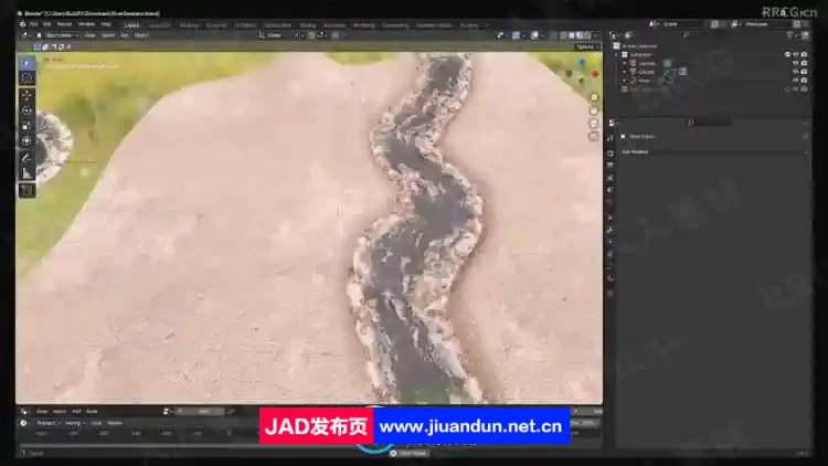 Blender使用插件制作苔藓与流水效果视频教程 3D 第7张
