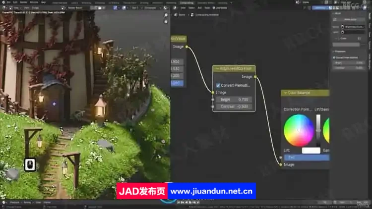 Blender 4复古迷你城堡池塘石桥完整制作流程视频教程 3D 第6张