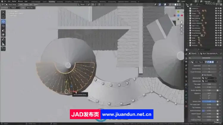 Blender 4复古迷你城堡池塘石桥完整制作流程视频教程 3D 第16张