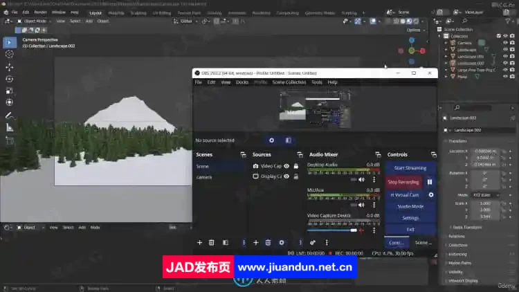 Blender逼真高楼湖景景观雕刻制作流程视频教程 3D 第11张