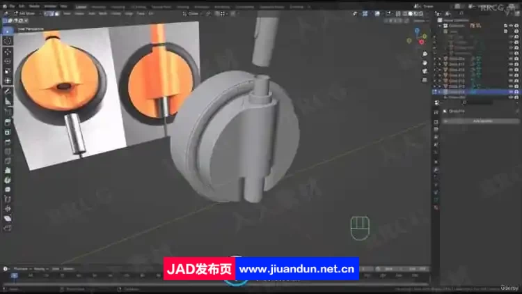 Blender逼真耳机实例制作流程视频教程 3D 第8张