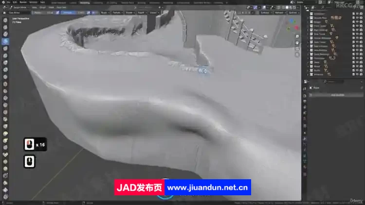 Blender 4复古迷你城堡池塘石桥完整制作流程视频教程 3D 第10张