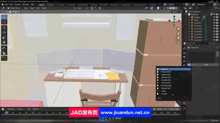 Blender卧室房间室内多功能空间设计视频教程 3D 第12张