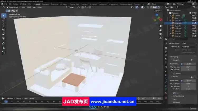 Blender卧室房间室内多功能空间设计视频教程 3D 第10张
