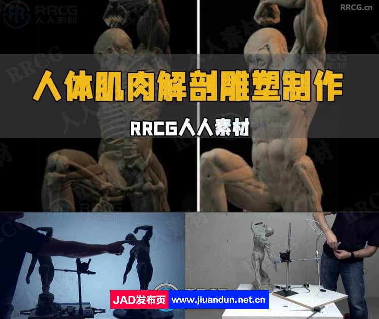 人体躯干肌肉动态解剖粘土雕塑制作视频教程 CG 第1张