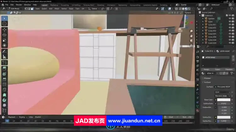 Blender卧室房间室内多功能空间设计视频教程 3D 第14张